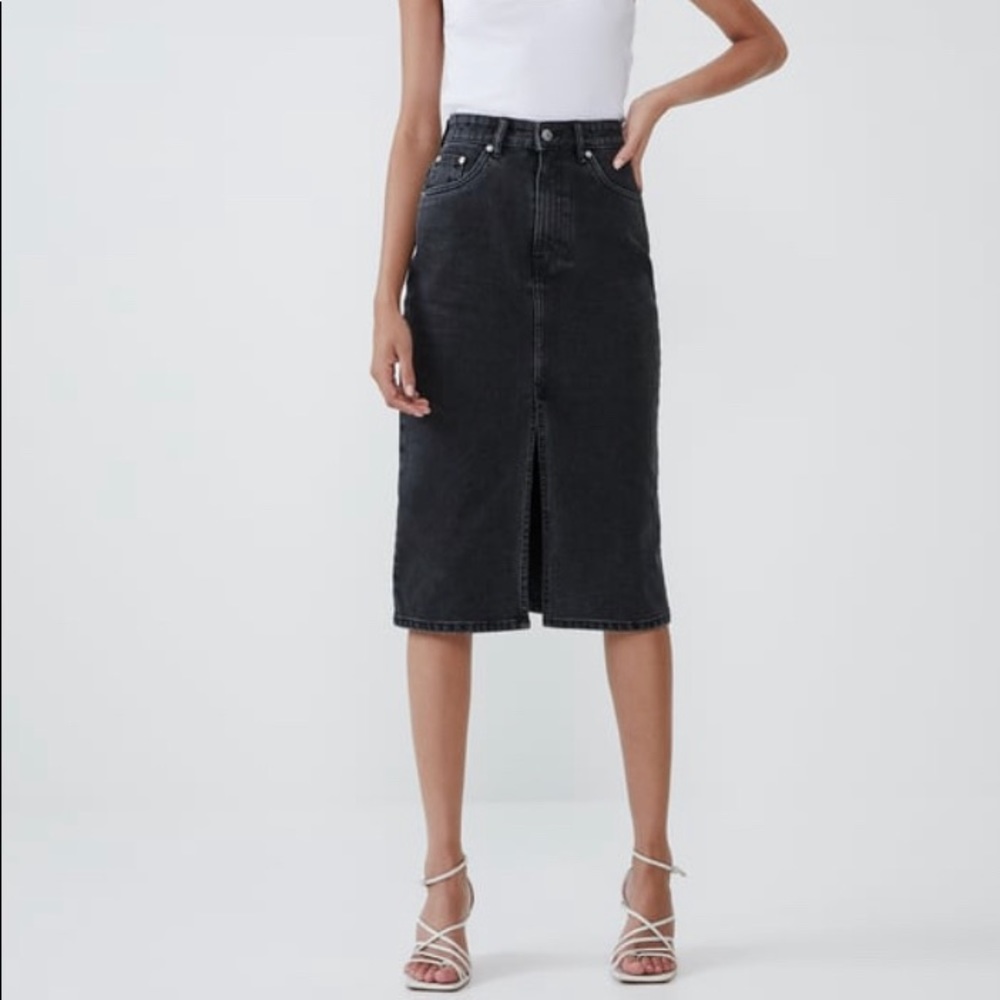 Zara Denim Midi Skirt